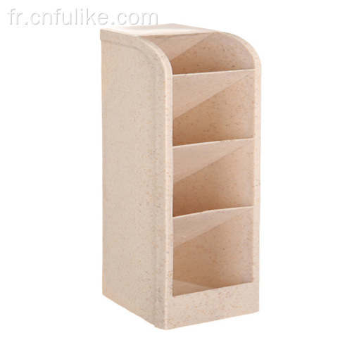 Support de stylo de papeterie de bureau de boîte de rangement de table en plastique